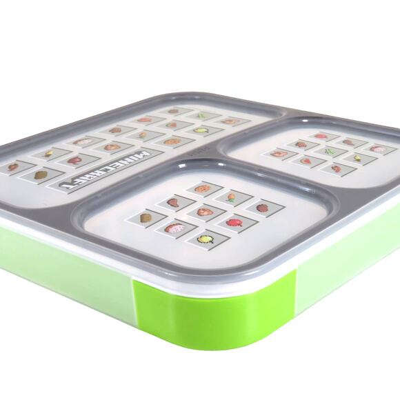 Minecraft Lunch Sandwich Bento Box Food Storage Container Kids Green - Picture 4 of 16